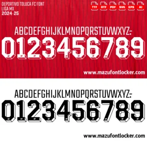 Deportivo Toluca 2024-2025 Font Vector – Legendary Diablos Rojos Masterpiece