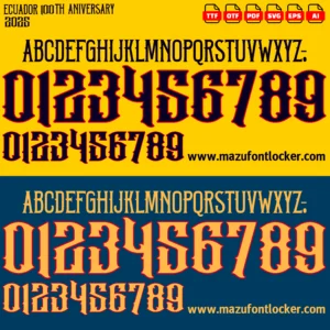 Ecuador 100th Anniversary 2025 Font Vector – Legendary La Tri Masterpiece