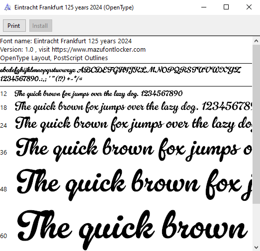 Eintracht Frankfurt 125 Years Anniversary 2024 Font Vector – Legendary Die Adler Masterpiece
