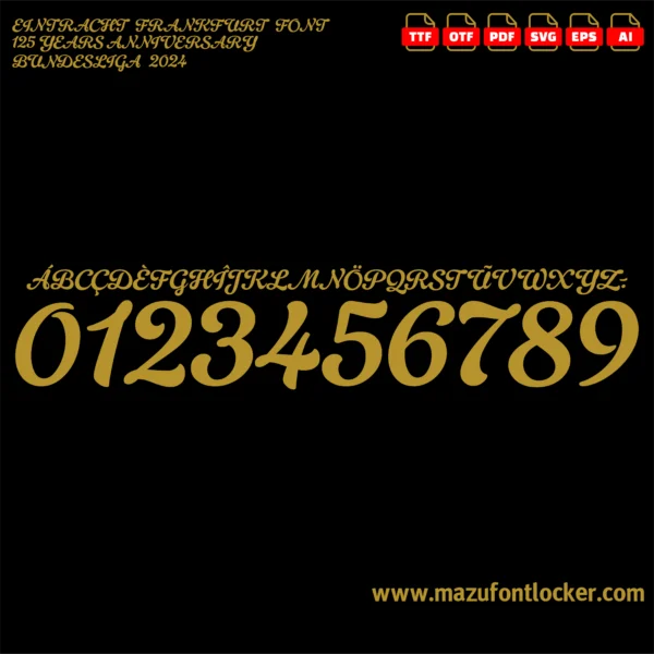 Eintracht Frankfurt 125 Years Anniversary 2024 Font Vector – Legendary Die Adler Masterpiece