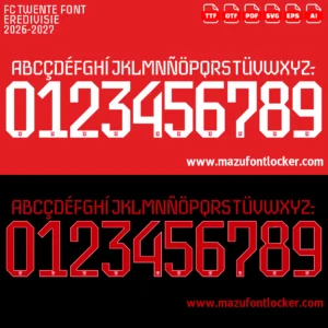 FC Twente 2026-2027 Font Vector – Legendary De Tukkers Masterpiece