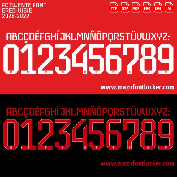 FC Twente 2026-2027 Font Vector – Legendary De Tukkers Masterpiece