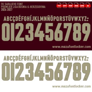 FK Sarajevo 2026-2027 Font Vector – Legendary Bordo-bijeli Masterpiece