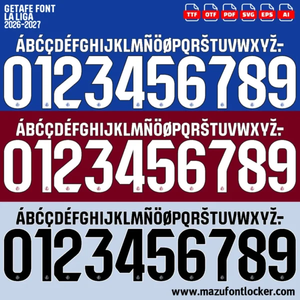 Getafe CF 2026-2027 Font Vector – Stunning Azulones Masterpiece