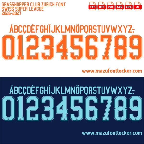 Grasshopper Club Zurich 2026-2027 Font Vector – Legendary Hoppers Masterpiece