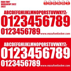 Iran World Cup 2022 Font Vector – Legendary Team Melli Masterpiece