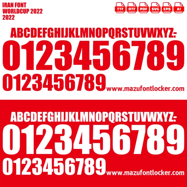 Iran World Cup 2022 Font Vector – Legendary Team Melli Masterpiece
