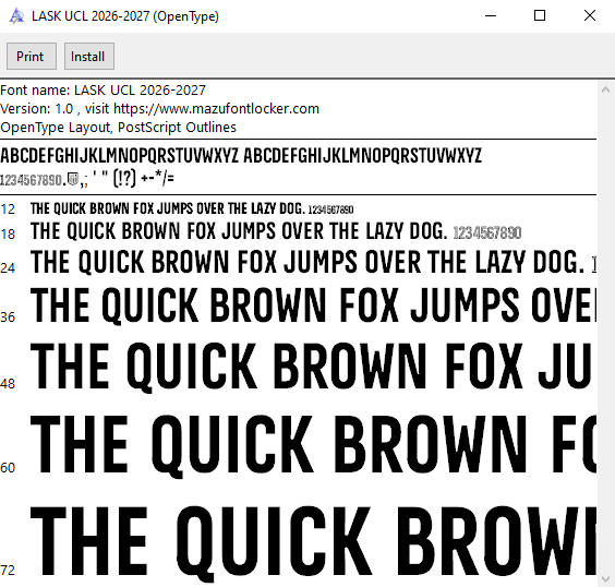 LASK UCL 2026-2027 Font Vector – Legendary Schwarz-Weißen Masterpiece