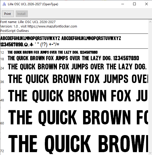 Lille OSC UCL 2026-2027 Font Vector – Epic Les Dogues Masterpiece
