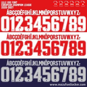 Lille OSC UCL 2026-2027 Font Vector – Epic Les Dogues Masterpiece
