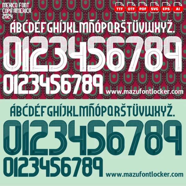 Mexico Copa America 2024 Font Vector – Legendary El Tri Masterpiece