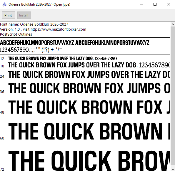 Odense Boldklub 2026-2027 Font Vector – Legendary De Stribede Masterpiece