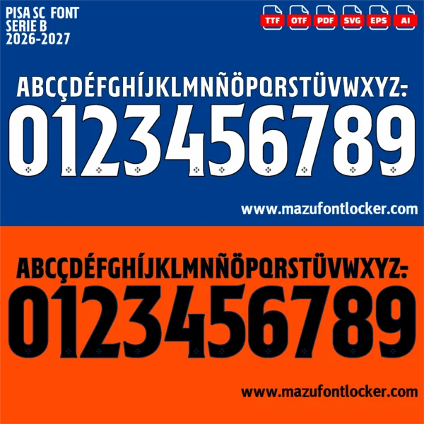 Pisa SC 2026-2027 Font Vector – Legendary Nerazzurri Masterpiece