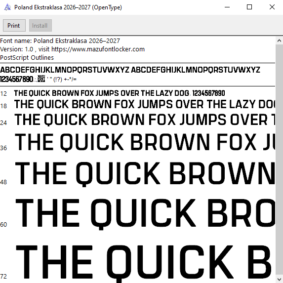Poland Ekstraklasa 2026–2027 Font Vector – Legendary Biało-Czerwoni Masterpiece
