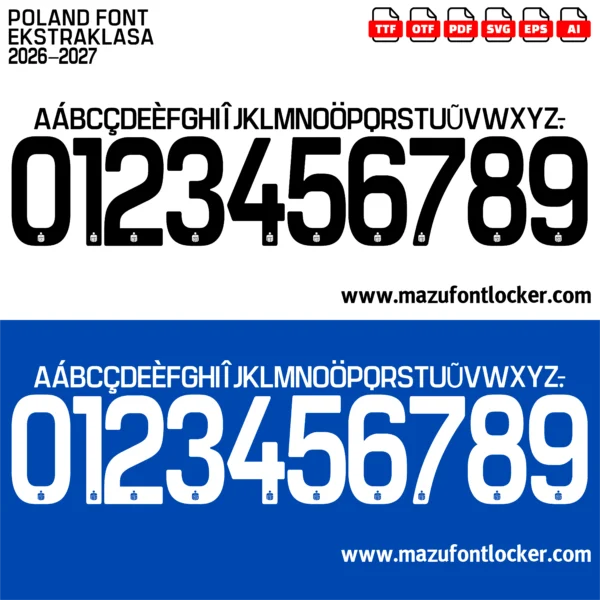 Poland Ekstraklasa 2026–2027 Font Vector – Legendary Biało-Czerwoni Masterpiece