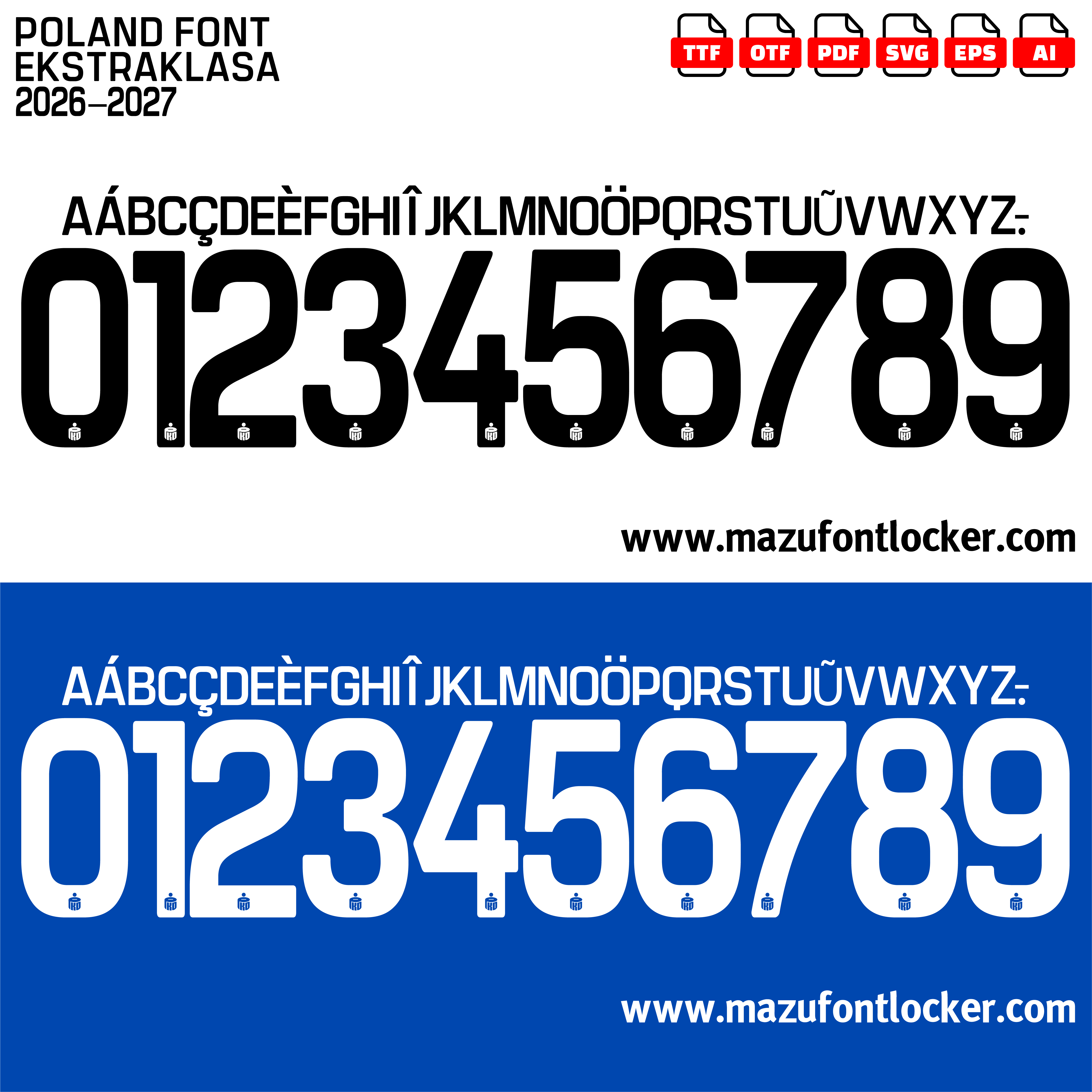 Poland Ekstraklasa 2026–2027 Font Vector – Legendary Biało-Czerwoni Masterpiece