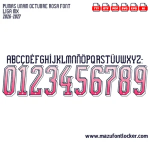 Pumas UNAM Octubre Rosa 2026-2027 Font Vector – Legendary Los Pumas Masterpiece