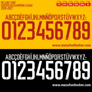 RC Lens UCL 2026-2027 Font Vector – Stunning Sang et Or Masterpiece