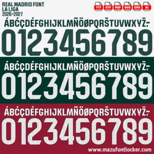 Real Madrid La Liga 2026-2027 Font Vector – Epic Los Blancos Masterpiece