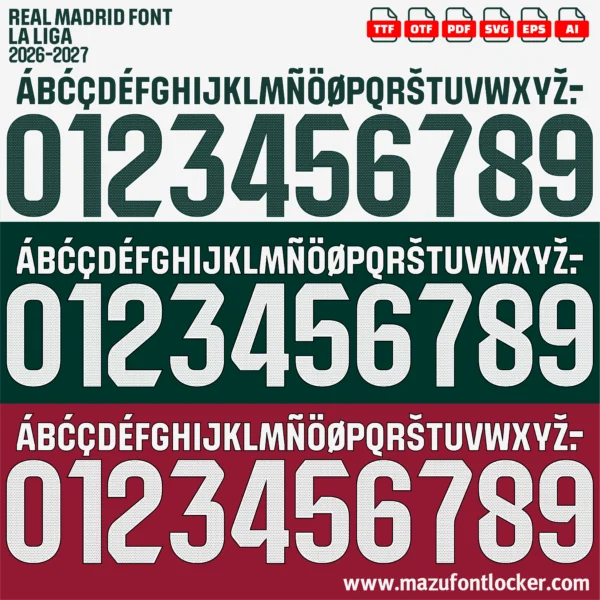 Real Madrid La Liga 2026-2027 Font Vector – Epic Los Blancos Masterpiece