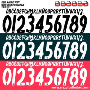 Real Madrid UCL 2018-2019 Font Vector – Epic Los Blancos Masterpiece