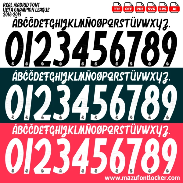 Real Madrid UCL 2018-2019 Font Vector – Epic Los Blancos Masterpiece
