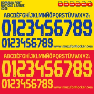 Romania Nations League 2026 Font Vector – Legendary Tricolorii Masterpiece