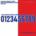 SK Slavia Prague UCL 2026-2027 Font Vector – Legendary Červenobílí Masterpiece