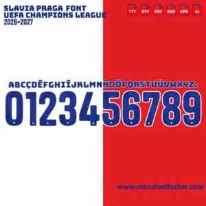 SK Slavia Prague UCL 2026-2027 Font Vector – Legendary Červenobílí Masterpiece