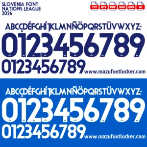 Slovenia Nations League 2026 Font Vector – Legendary Zmajčeki Masterpiece