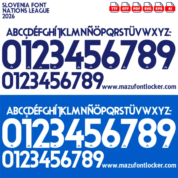 Slovenia Nations League 2026 Font Vector – Legendary Zmajčeki Masterpiece