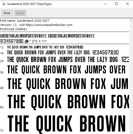 Sunderland 2026-2027 Font Vector – Legendary Black Cats Masterpiece