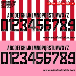 Sunderland 2026-2027 Font Vector – Legendary Black Cats Masterpiece