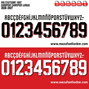 VfB Stuttgart UCL 2026-2027 Font Vector – Legendary Die Roten Masterpiece